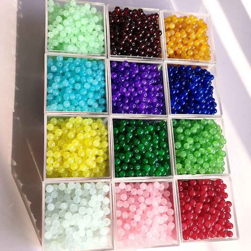 50 PCS/Package Diameter 4mm Diameter 6 Mm Glass Round Beads