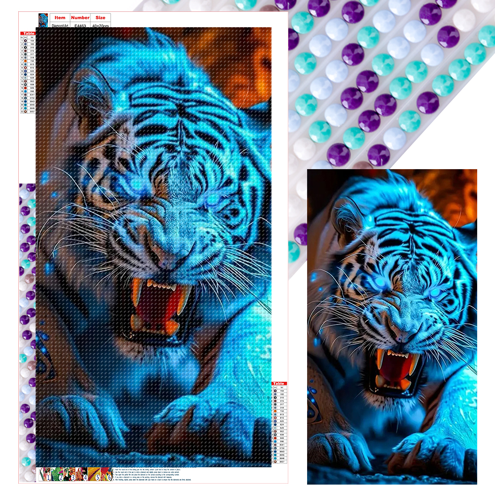 Tiger 40*70cm(canvas) full round drill diamond painting