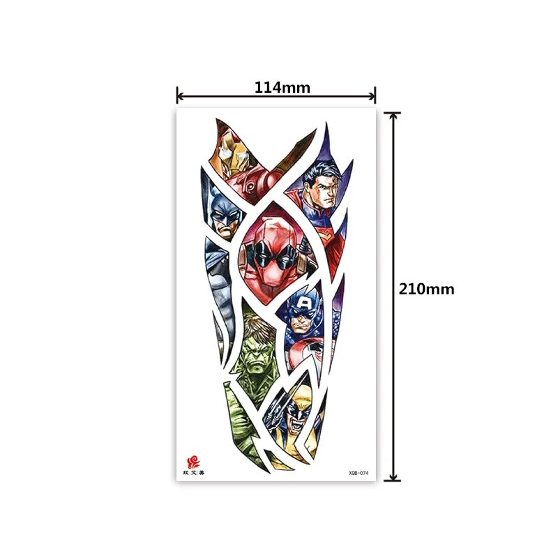 Tattoo Applique Arm Men and Women Small Full Arm Waterproof Tattoo Sticker Symbol Totem Animal Skull Text Tattoo Sticker