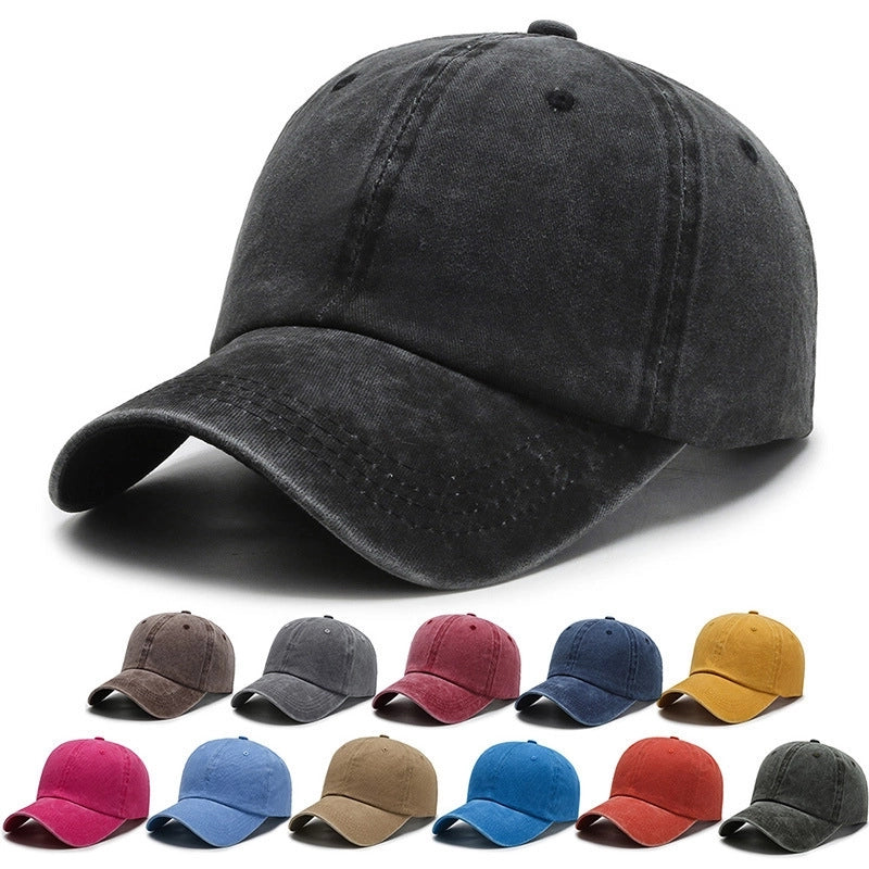 Washed Cloth Light Plate Solid Color Cap Men's Old Casual Women's Retro Spring And Autumn Sunshade Baseball Hat