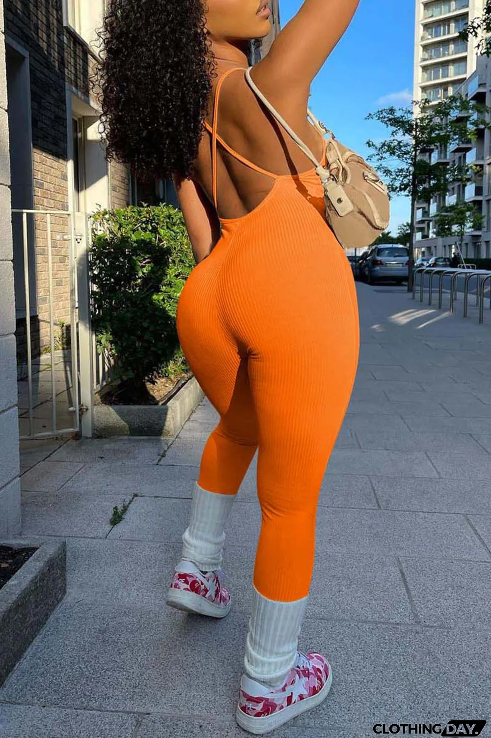 Cyan Sexy Casual Solid Backless Spaghetti Strap Skinny Jumpsuits