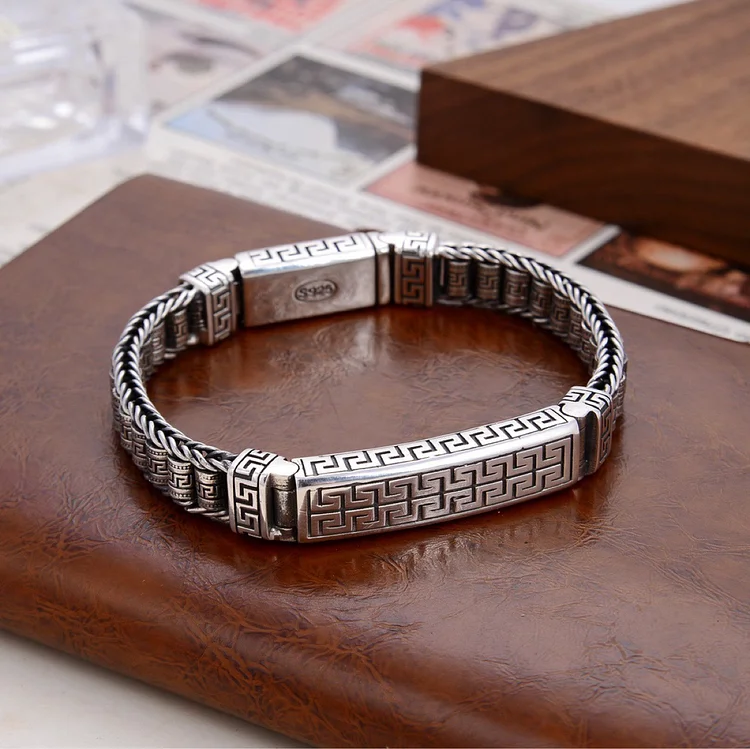 Original design sterling silver lettered bracelet