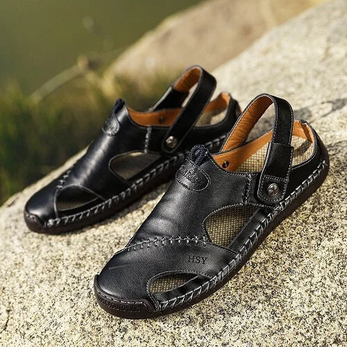 Mqq Orthopedic Shoes Men's  Orthpetic Durable Genuine Leather Sandals