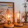 Farmhouse Table Lamp, Vintage Table Decorative Glass Lampshade, Edison Bulb Included