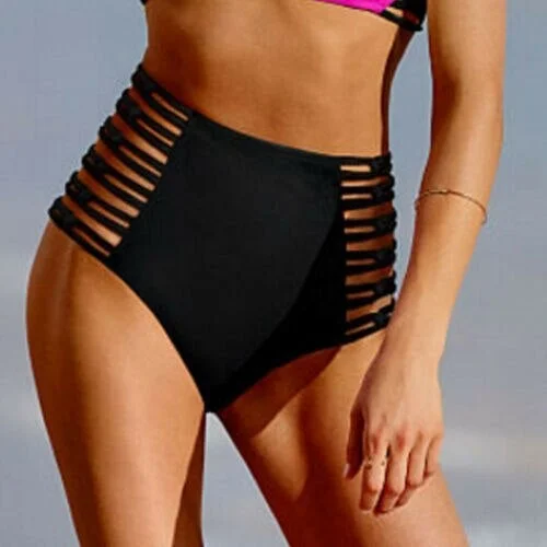 UK Sexy Women High Waist Bikini Bottom Bandage Swimwear Briefs Beachwear Bathing Clothes