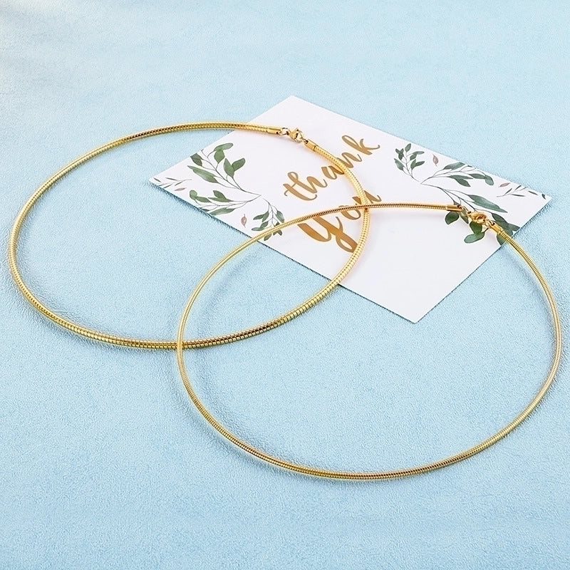 Titanium Steel 18K Gold Plated Minimalist Geometric Choker