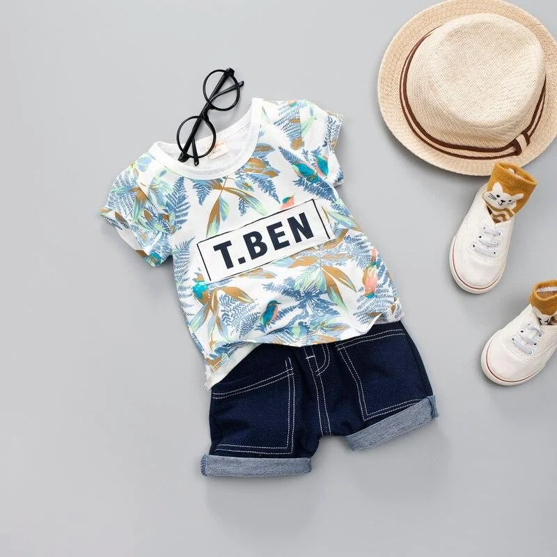 Boy Summer Clothes for Baby Cartoon Set New Cute Short Sleeve T Shirt Suit Children Clothing Boys Outfit Avatar Printing