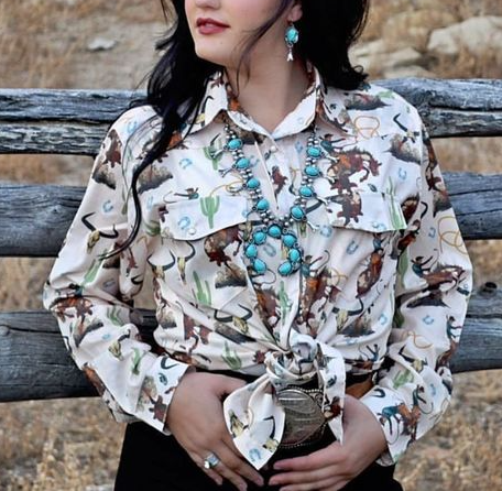 Horse Galloping Desert Print Shirt &Tops