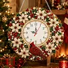 Acrylic Special Shape Xmas Wreath Bird Diamond Pearl Painting Clock Handicraft Hanging Kit