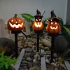 Solar Pumpkin Stake Light Resin Halloween Outdoor Garden Decorative Lamp
