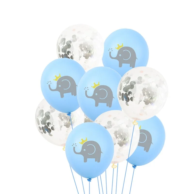 10Pcs 12inch Cartoon Latex Balloons Children Birthday Party Decoration Blue Pink Elephant Baby Shower Balloons Decorations Favor
