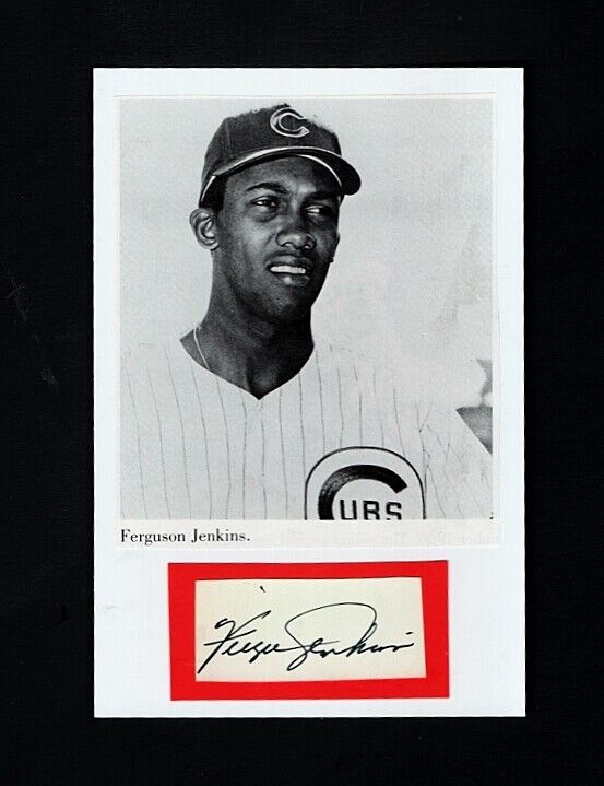 1967 FERGIE JENKINS-CHICAGO CUBS 4X6 AUTOGRAPHED CUT W/Photo Poster painting-HOF