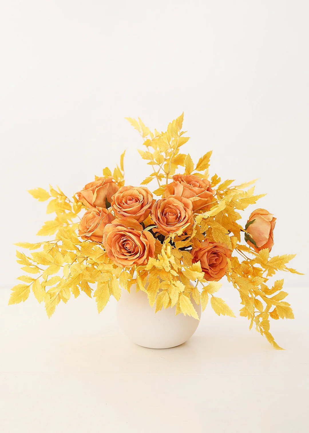 Golden Orange Rose Artificial Flower - 26"