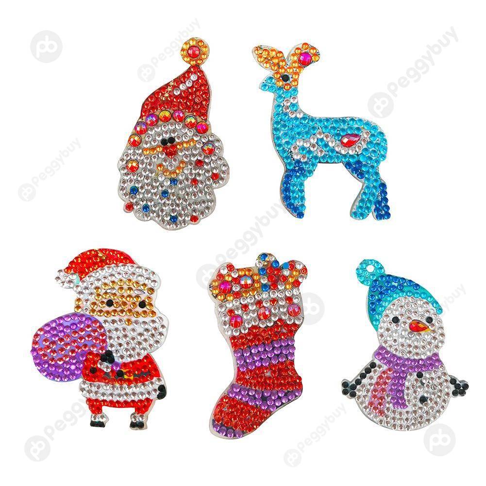 

5pcs Christmas Decorations-DIY Creative Diamond Keychain, 501 Original