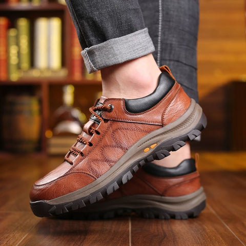 Men's Casual Hand Stitching Leather Big Size Shoes