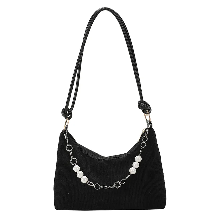 Women Fashion Hobo Bag Corduroy Top-Handle Handbag Soft Zipper for Birthday Gift