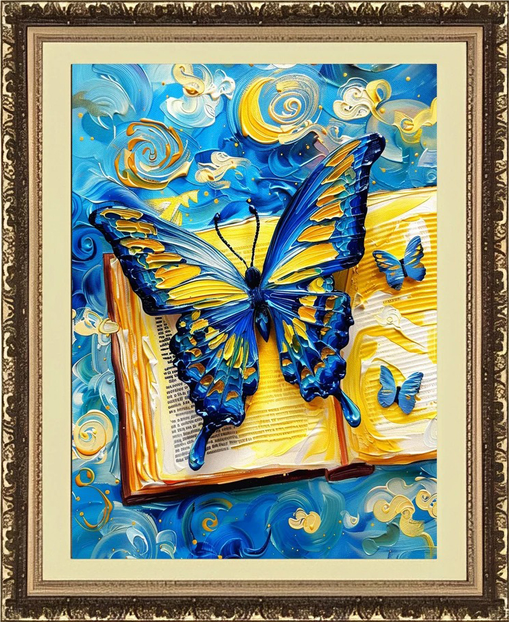 Book Butterfly 11CT/14CT Stamped Cross Stitch 45*60CM
