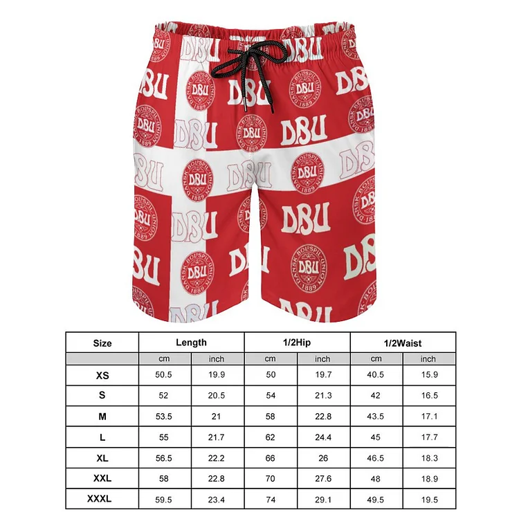 Dänemark Herren Badehose Schnelltrocknende Strandshorts Mit Tasche Kordelzug Shorts