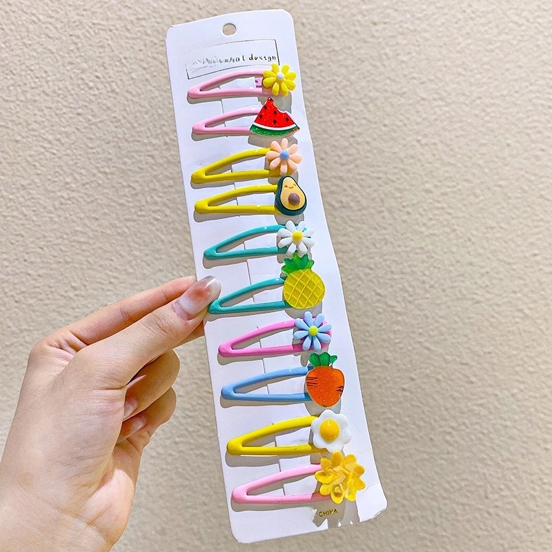 Sweet BB Clip Cream Color Broken Hair Headdress Oil Drop Cute Hair Clip Children’s Bangs Paint Edge Clip Candy Color