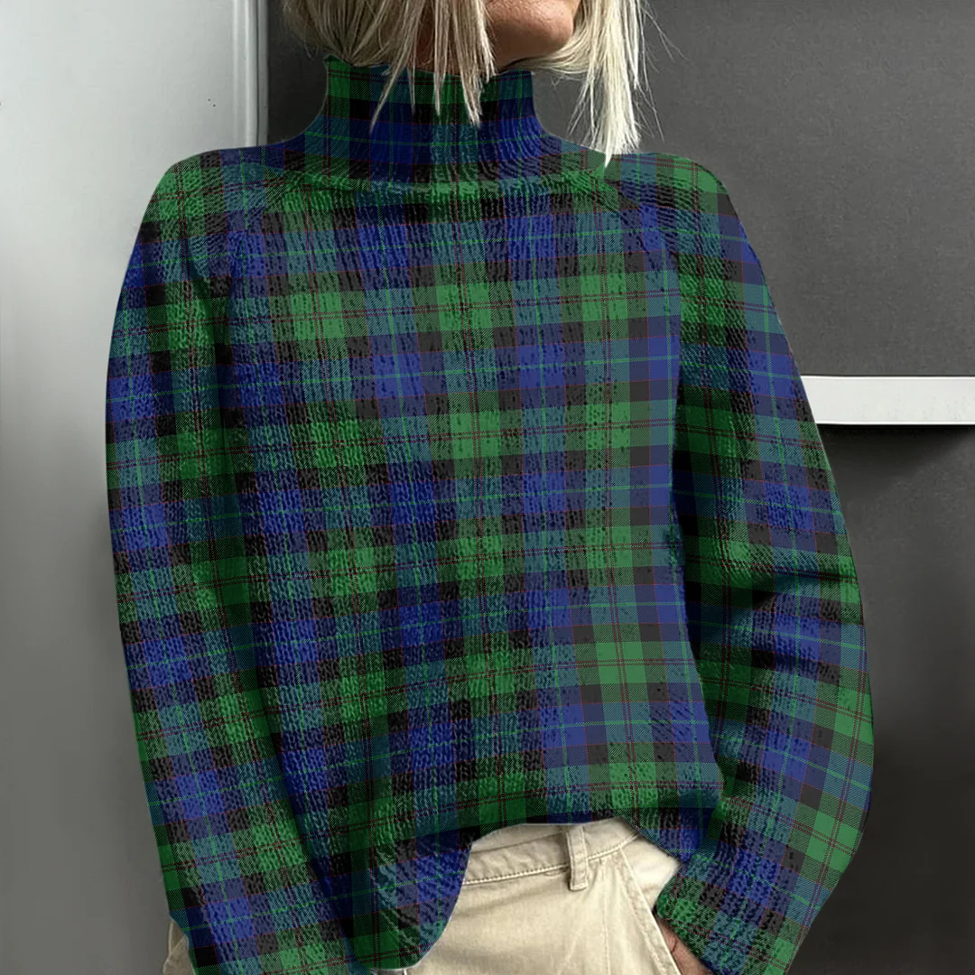 Women's Scotland Classic Plaid Turtleneck Knit Sweater