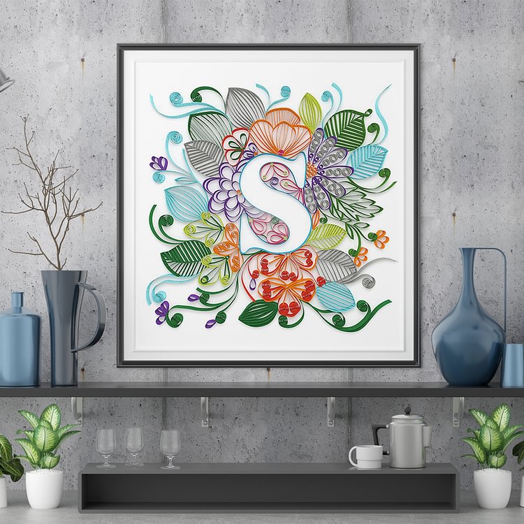 Paper Filigree painting Kit - Letter S