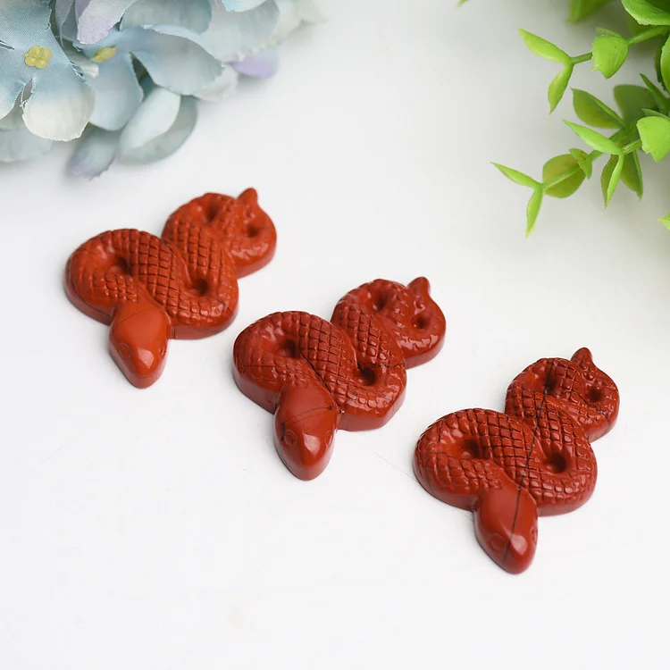 2.0" Red Jasper Snake Crystal Carving