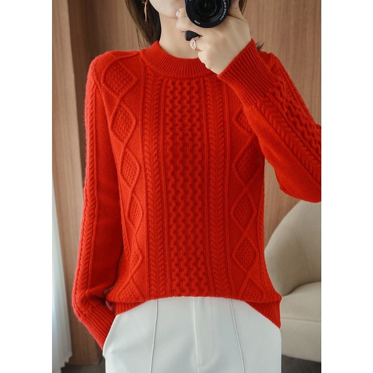 Plain Shift Long Sleeve Sweater