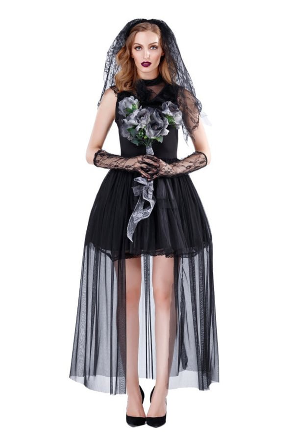 Noble Gothic Ghost Bride Adult Costume-elleschic