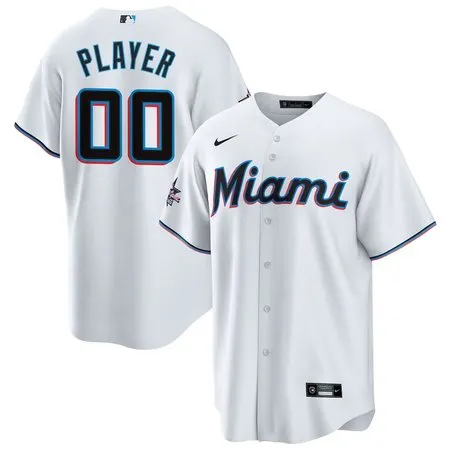 Men's Miami Marlins White 2025 MLB All-Star Game Home Custom Replica Jersey
