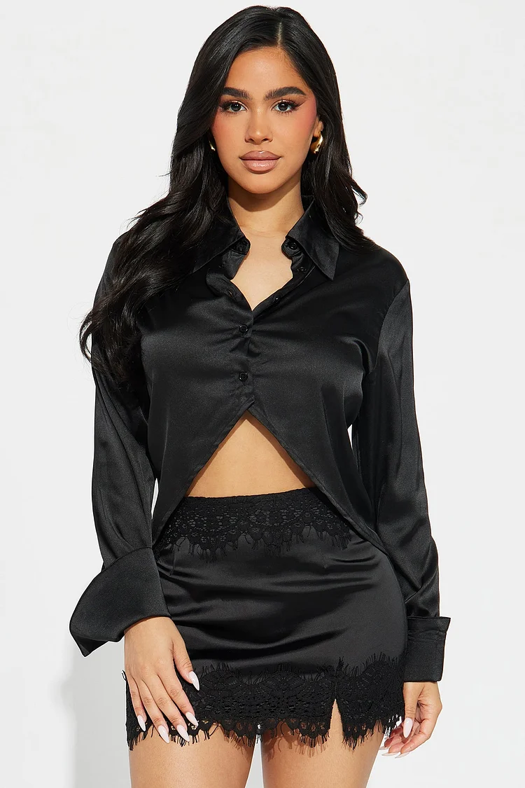 Above All Satin Shirt - Black