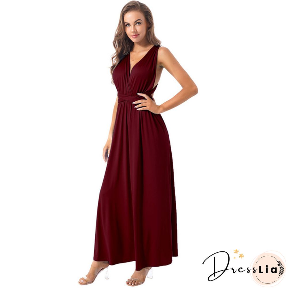 Women's Chic Wrap Maxi Dress Multi Way Wear Party Wedding Bridesmaid Dresses Evening Cocktail Long Prom Gown