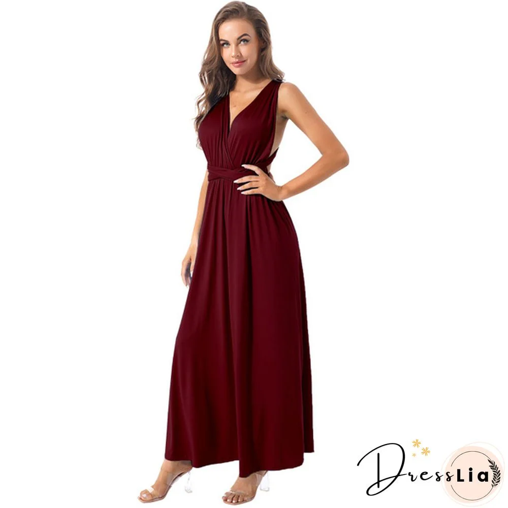 Women's Chic Wrap Maxi Dress Multi Way Wear Party Wedding Bridesmaid Dresses Evening Cocktail Long Prom Gown