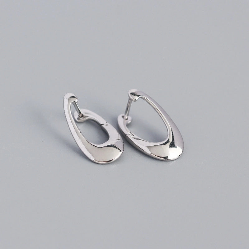 925 Sterling Silver No Inlaid Geometric Earrings
