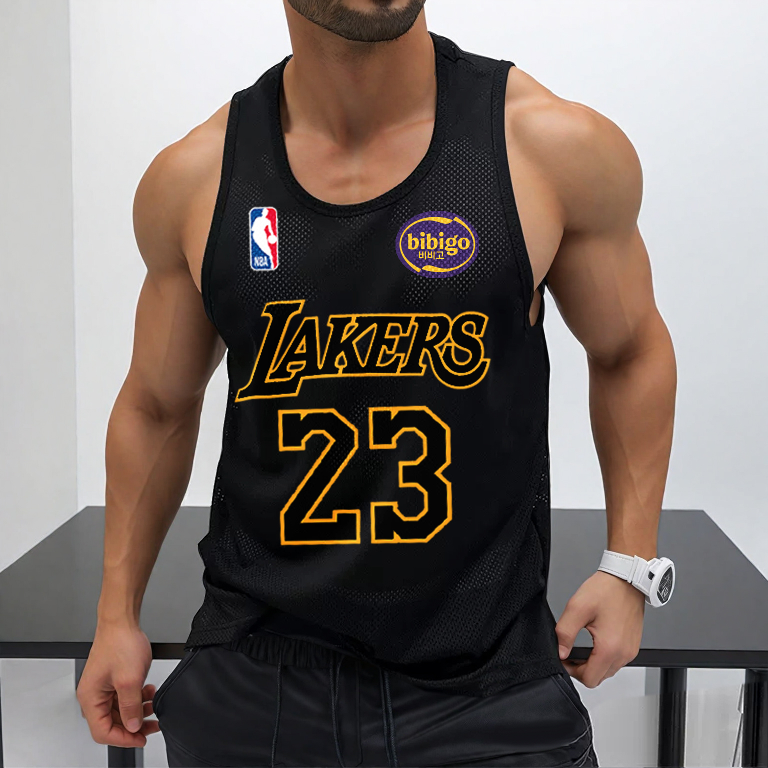 Men's Casual Basketball Print Vest Basketball Print Vest Quick-drying Sports Vest Los Angeles, California, USA
