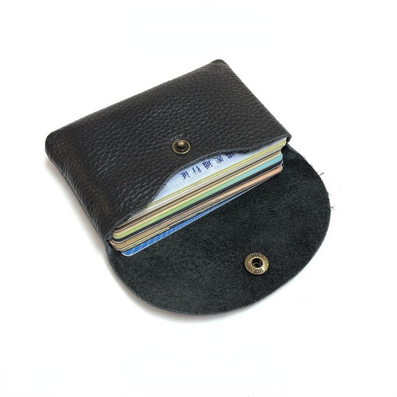 Real Leather Credit Business Mini Card Wallet Man Women Smart Card Holder Slim Money Case Coin Purse Small Soft Cow Leather Bag US Mall Lifes
