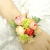 10PCS Autumn Wedding Bridal Groom Orange Pumpkin Themed Catering Guests Corsage Boutonniere Wrist Artificial Flower Bouquets
