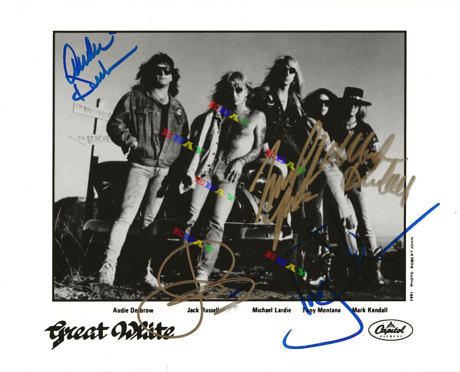 Great White band Autographed signed 8x10 Photo Poster painting Reprint