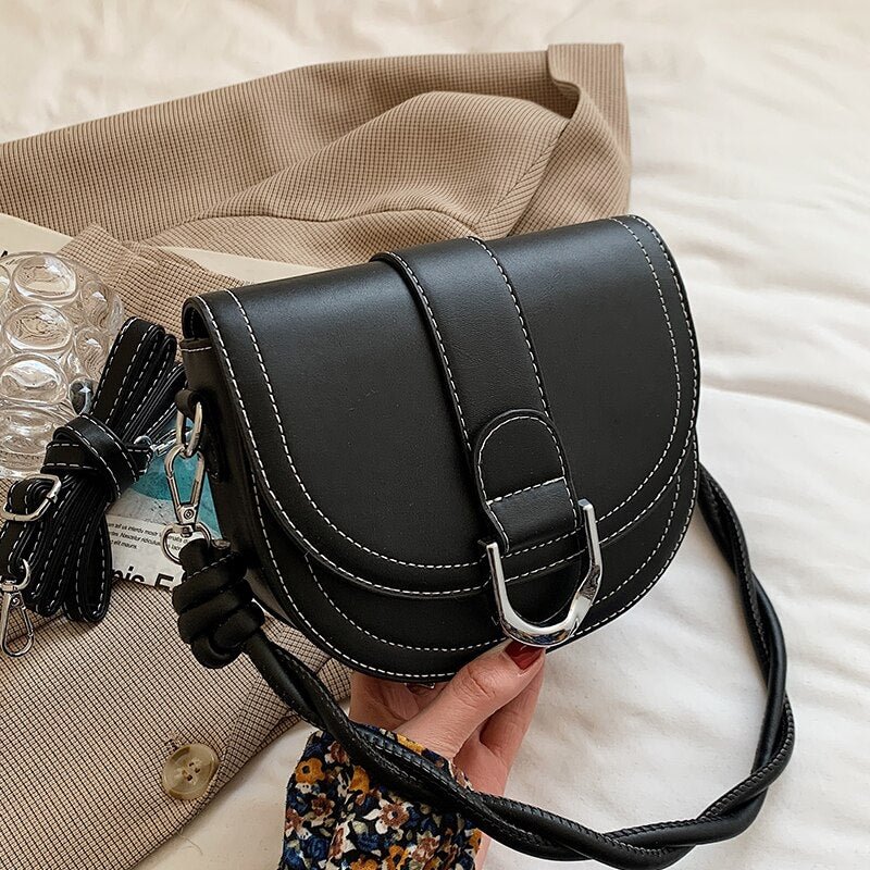 Luxury brand Saddle bag Armpit bag 2021 New High-quality PU Leather Women's Designer Handbag Solid color Shoulder Messenger Bag