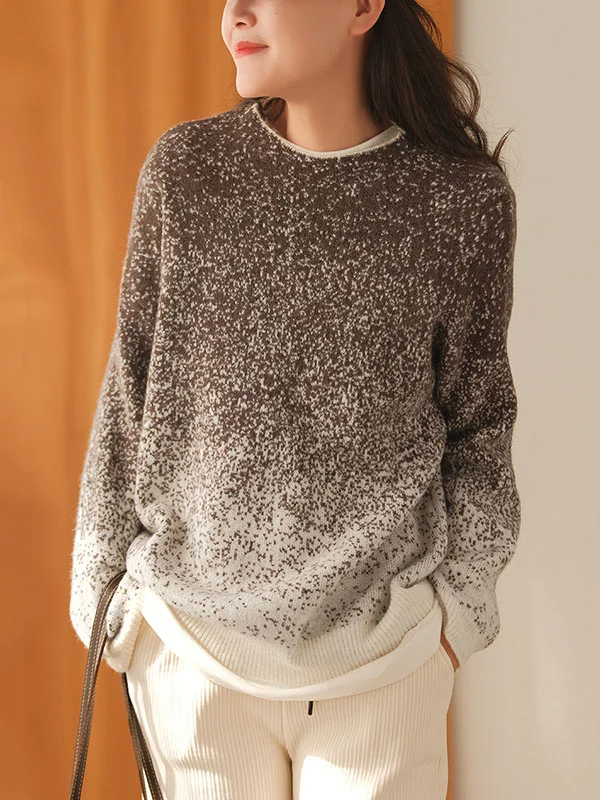 Urban Roomy Gradient Round-Neck Sweater