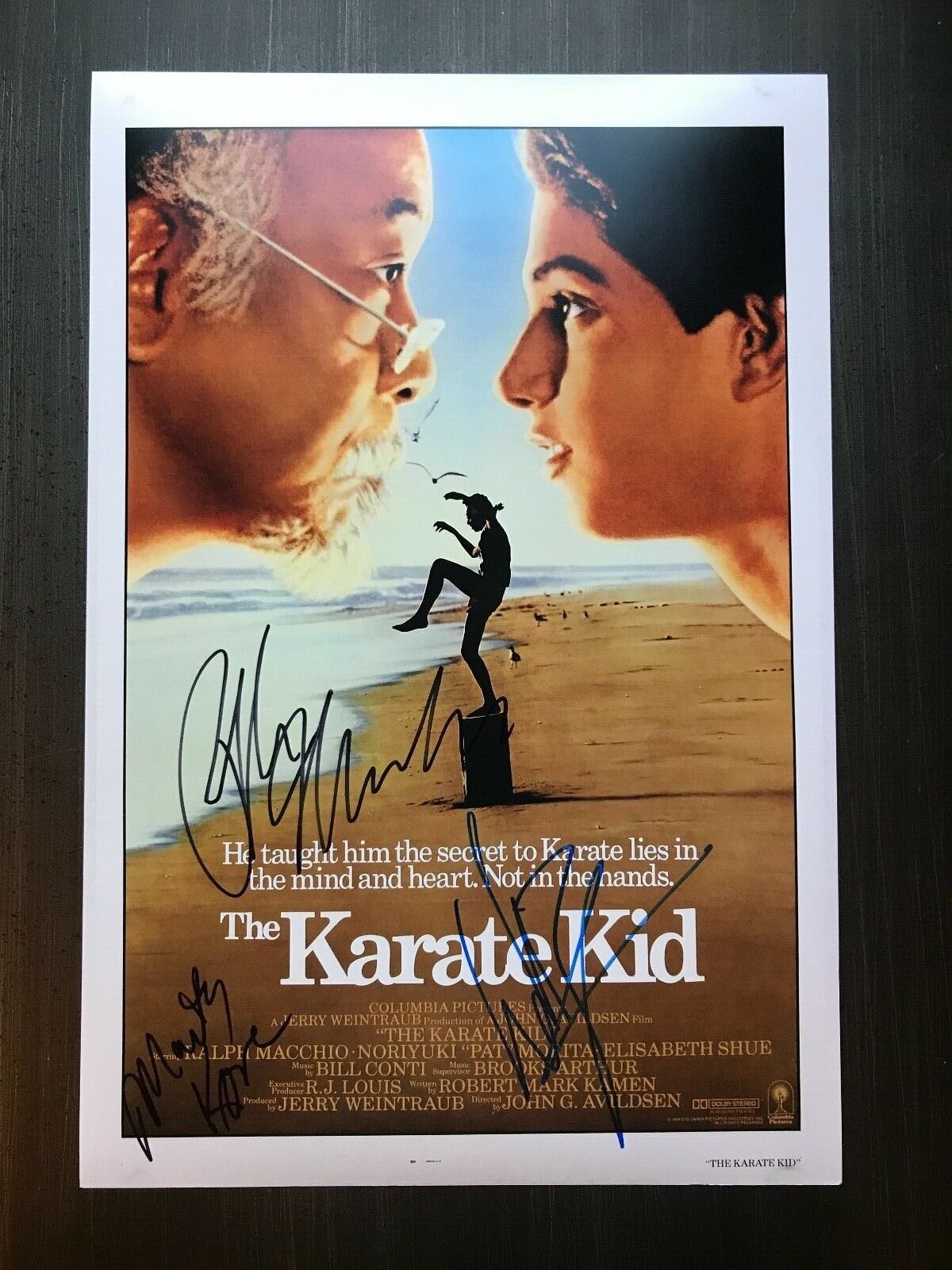 * THE KARATE KID * signed 12x18 Photo Poster painting poster * MACCHIO, KOVE & ZABKA * 1