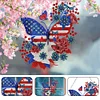 (US Local)Acrylic Independence Day Butterfly 5D DIY Diamond Painting Dots Pendant Decor