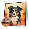 Diamond Painting-DIY Full Round Drill Maple Leaf Puppy