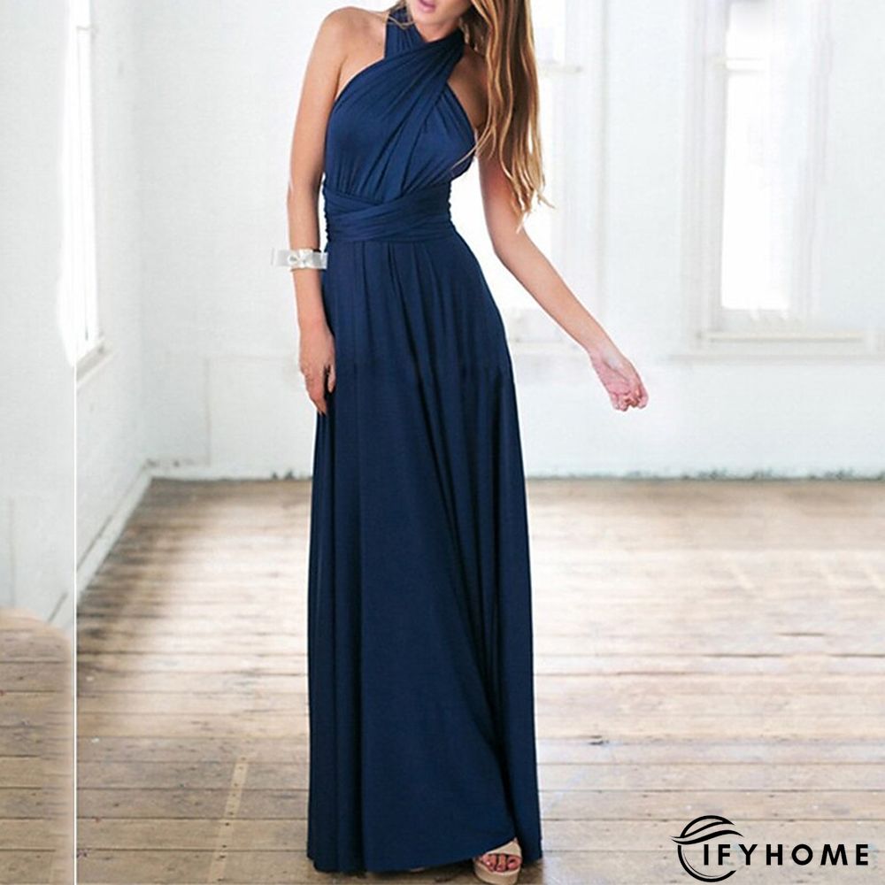 Women‘s Prom Party Dress Swing Dress Long Dress Maxi Dress Green Black Blue Sleeveless Pure Color Backless Spring Summer V Neck Party S M L XL | IFYHOME