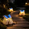 Solar Butterfly Garden Statue Waterproof Imitation Stone Landscape Light for Outdoor Yard Patio Decor for Women Mom Grandma