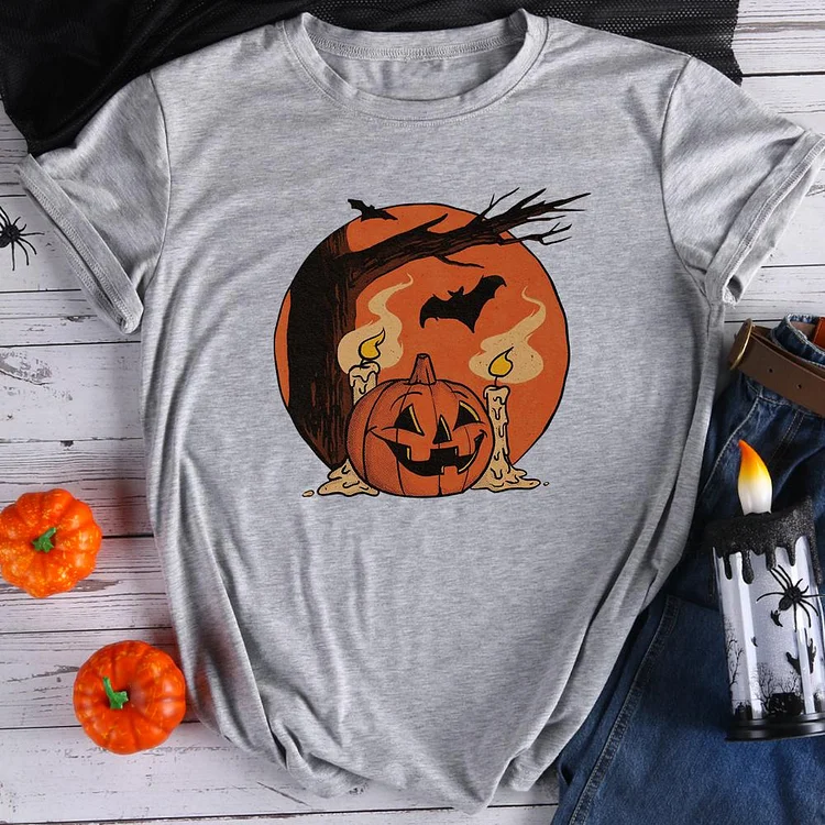 Vintage Pumpkin Scene Halloween   T-Shirt Tee-07808-Annaletters