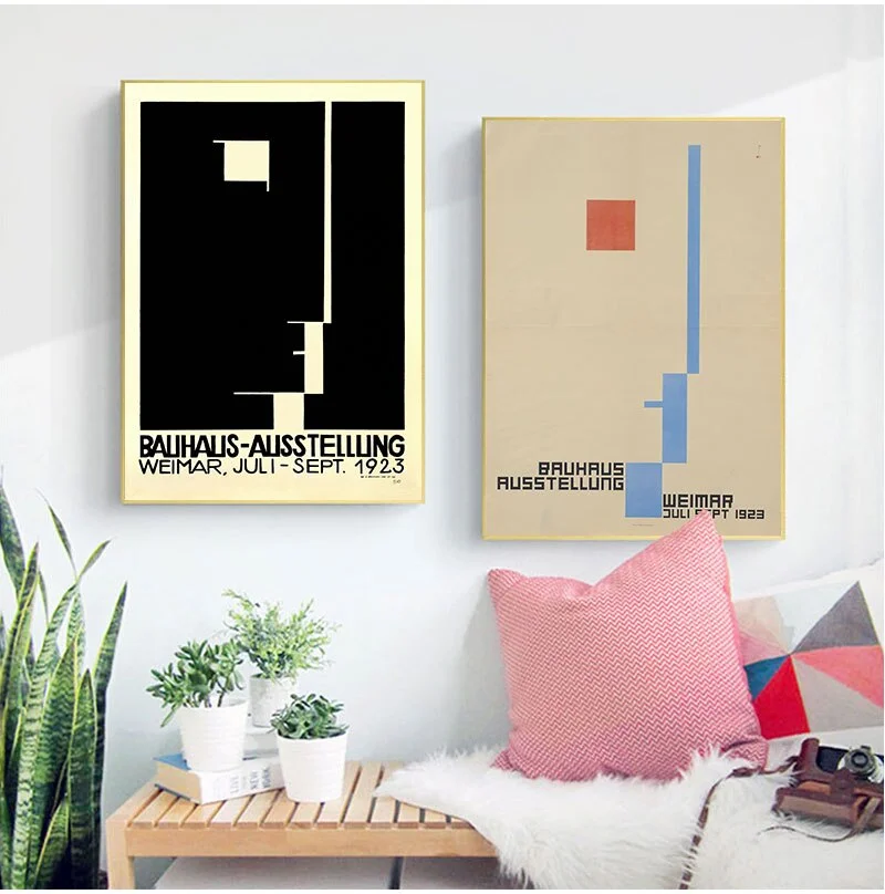 Posters and Prints Bauhaus Ausstellung 1923 Weimer Exhibition Poster Wall Art Picture Canvas Painting for Room Home Decor