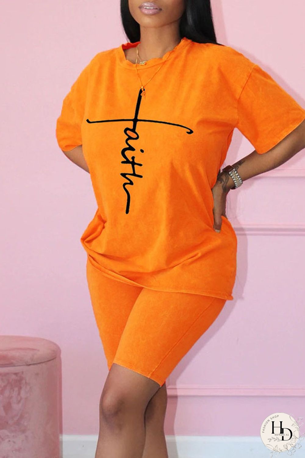 Black Casual Print Patchwork O Neck Short Sleeve Two Pieces