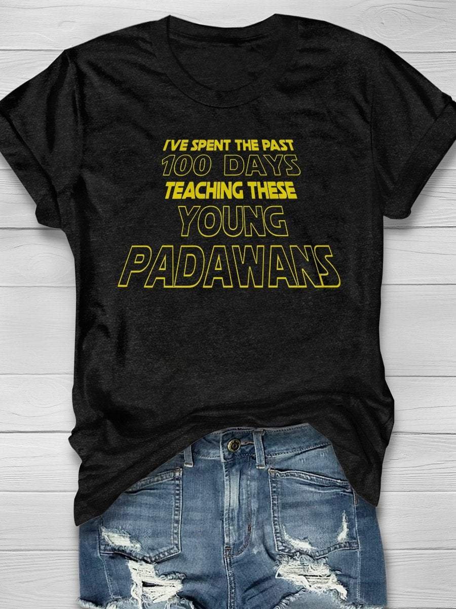 100 Days Teaching Padawans Print Short Sleeve T-shirt
