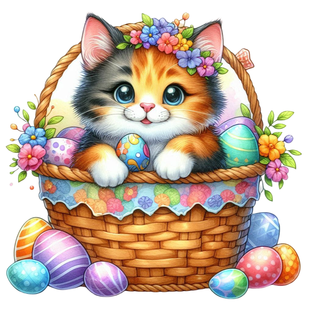 Cat 40*40cm(canvas) full round drill diamond painting