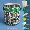 Glass Mosaic Art DIY Kit With Wood Pen Holder Square Crystal Mosaic Supplies Art Kit 